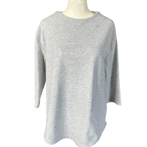 Vintage Lands' End Serious Sweats gray 3/4 sleeve sweatshirt women's XS 2-4 - Picture 1 of 8